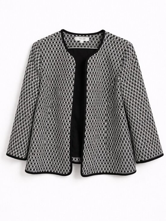 Jones Studio Jackets & Blazers - Jones Studio Separates Black White Open Front Jacket Blazer 18W Plus